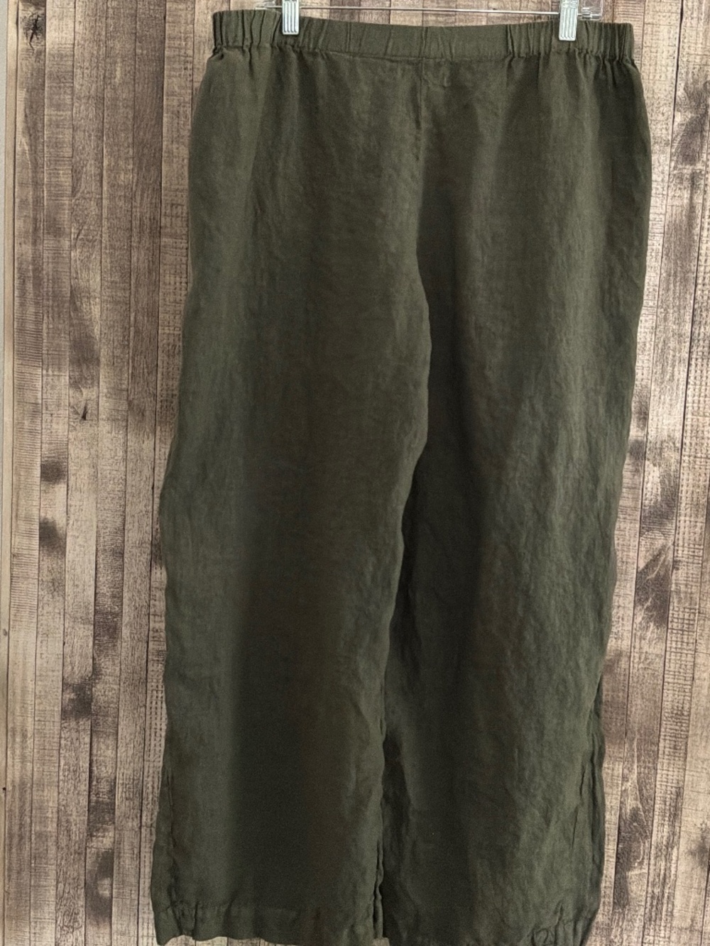 VELVET BY GRAHAM & SPENCER  LOLA LINEN PANT OLIVE - Picture 2 of 5